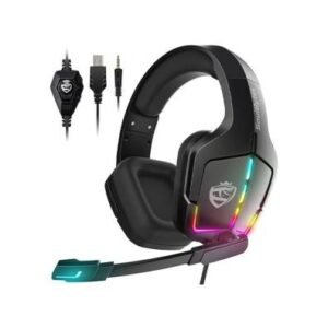 Soulbytes S12 RGB Gaming Headset PS4 PS5 PC Xbox One Switch With Microphone Dynamic LED Effect 3.5mm Wired Stereo Bass Over Ear Mic 