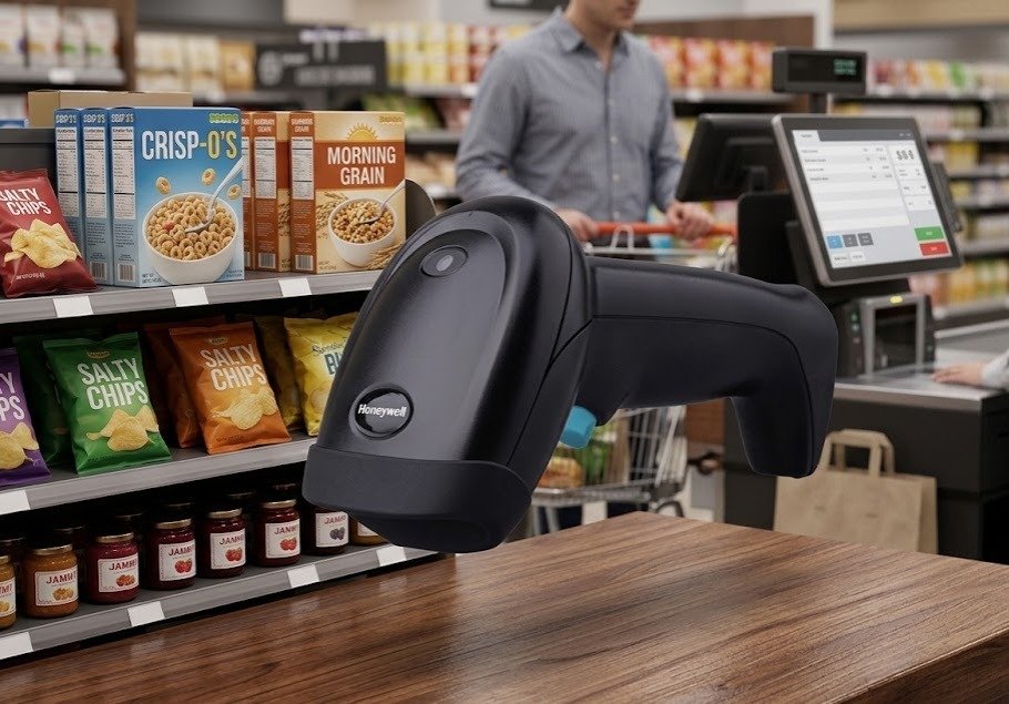 Honeywell HH360 1D Barcode Scanner With Stand