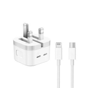 iPhone 14 Pro 3 Pin UK Pin 50W USB-C+C Power Adapter