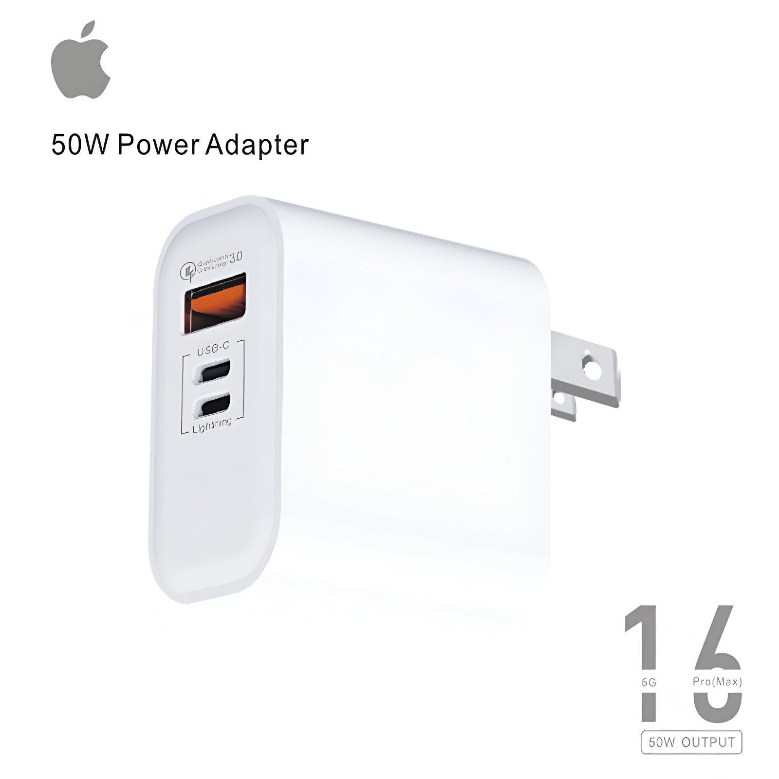 iPhone 16 Pro Max 50W 3-port power adapter