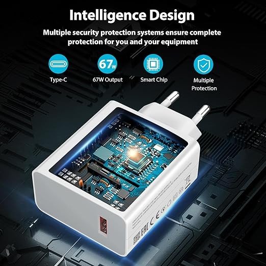 Xiaomi 67W EU Plug QC3.0 Fast Charger with cable